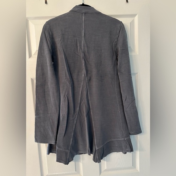 BLUE SAKS FIFTH AVE XS BLUE KNIT ZIP UP TUNIC TOP JACKET - Picture 7 of 11